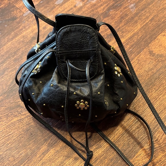 Chic Black Leather Mini Bag with Stud Accents - Picture 6 of 6